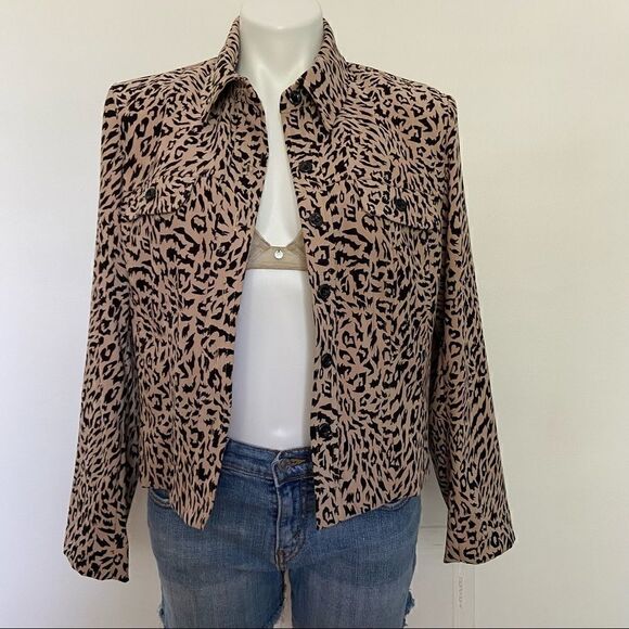 Vintage Nina Leonard Animal Print Jacket - Picture 1 of 6
